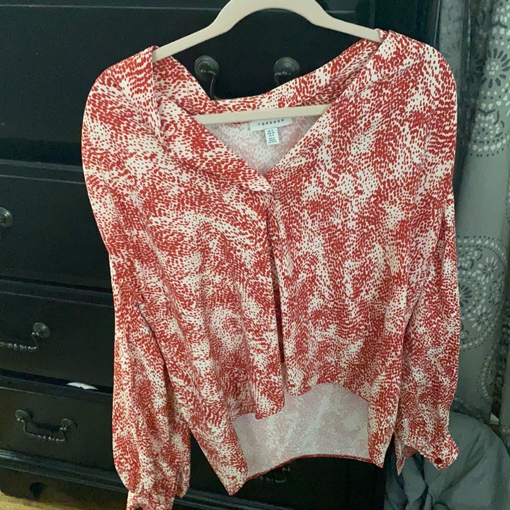 TopShop Speckle Button Blouse